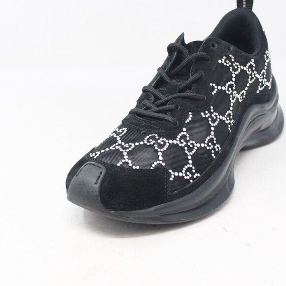 Gucci #7W4UWT Run Crystal Embellished Sneakers Size 37 - Picture 4 of 8